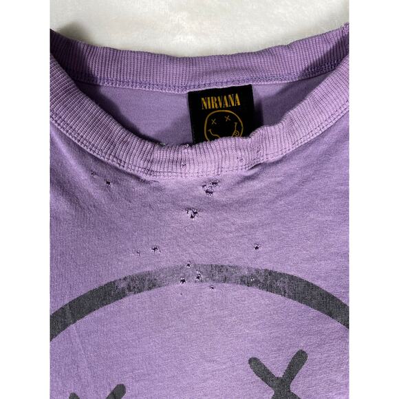Nirvana Kids Purple Smiley Face T-Shirt Sz 8 | Grunge Tee - Picture 7 of 7